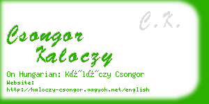 csongor kaloczy business card